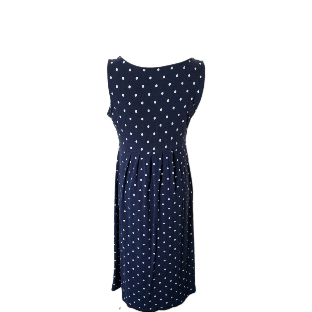 St Johns Bay Cotton Knee Length Dress Blue Polka Dot Cottagecore Summer Size M - Picture 4 of 4